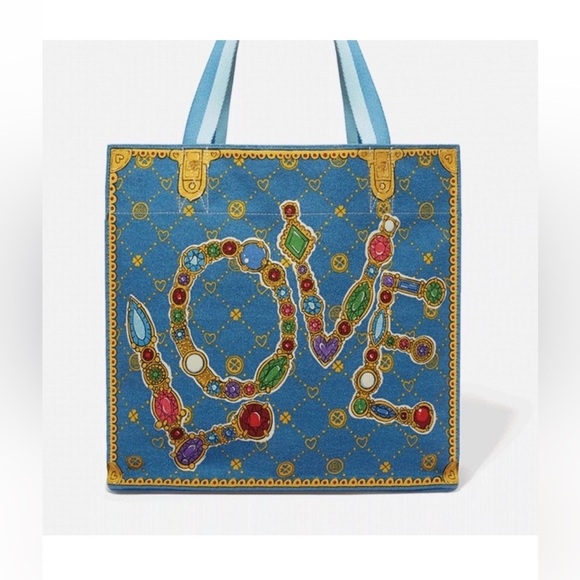Brighton Holiday Glittering Love Limited Edition Large Canvas Tote Bag - Picture 2 of 9